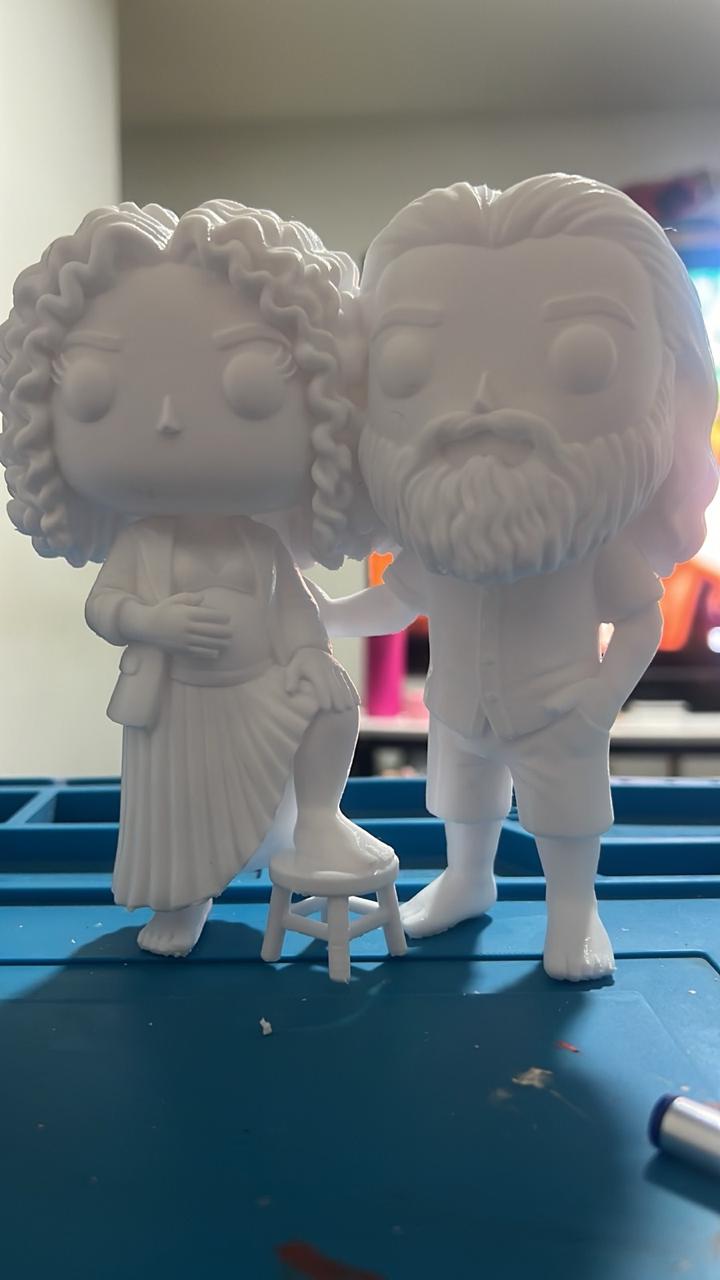 Miniatura impressa em branco antes do acabamento e da pintura