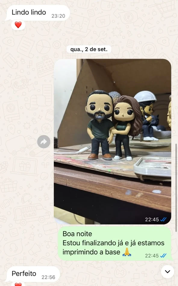 Feedback anonimizado de cliente aprovando uma miniatura personalizada